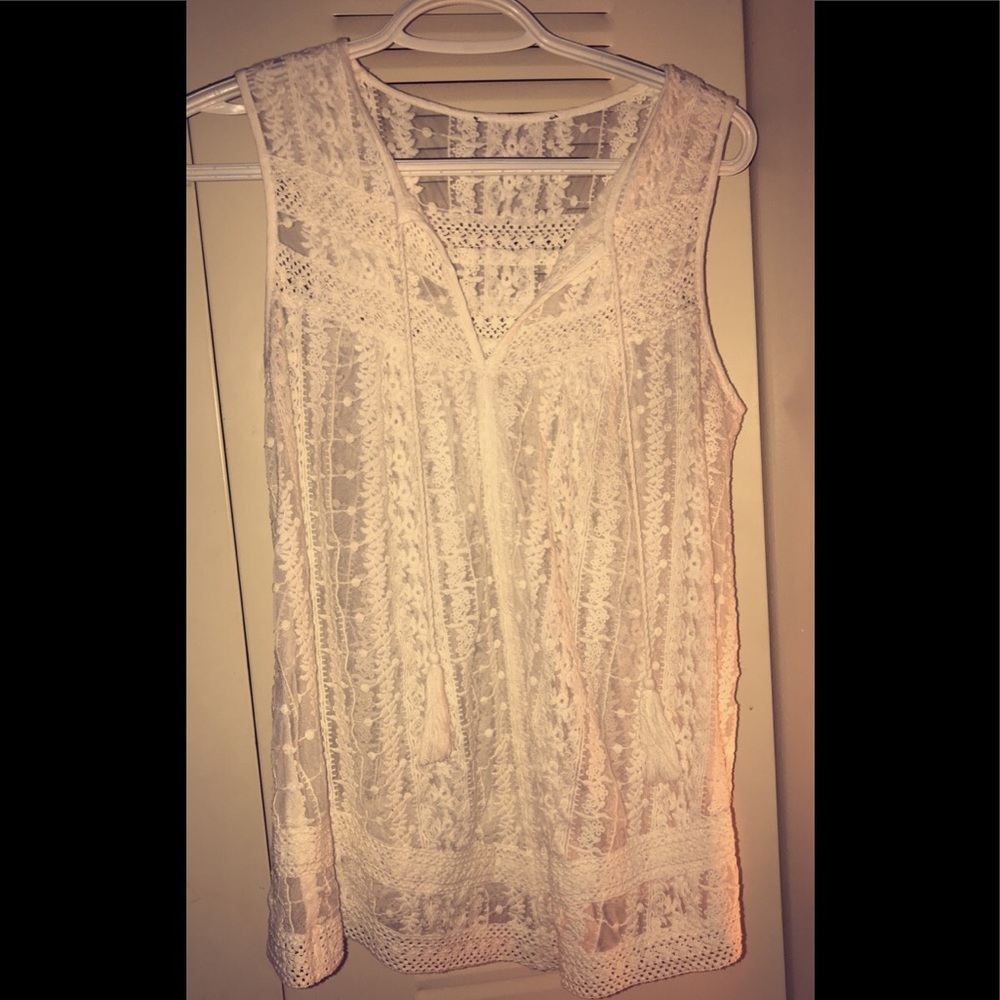 White seethrough lace
